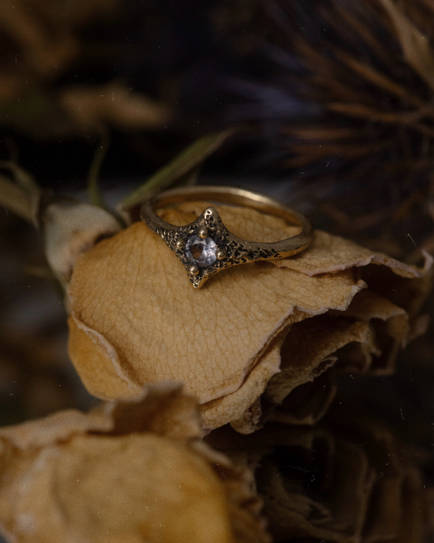 10K Gold Garnet Pixie Ring
