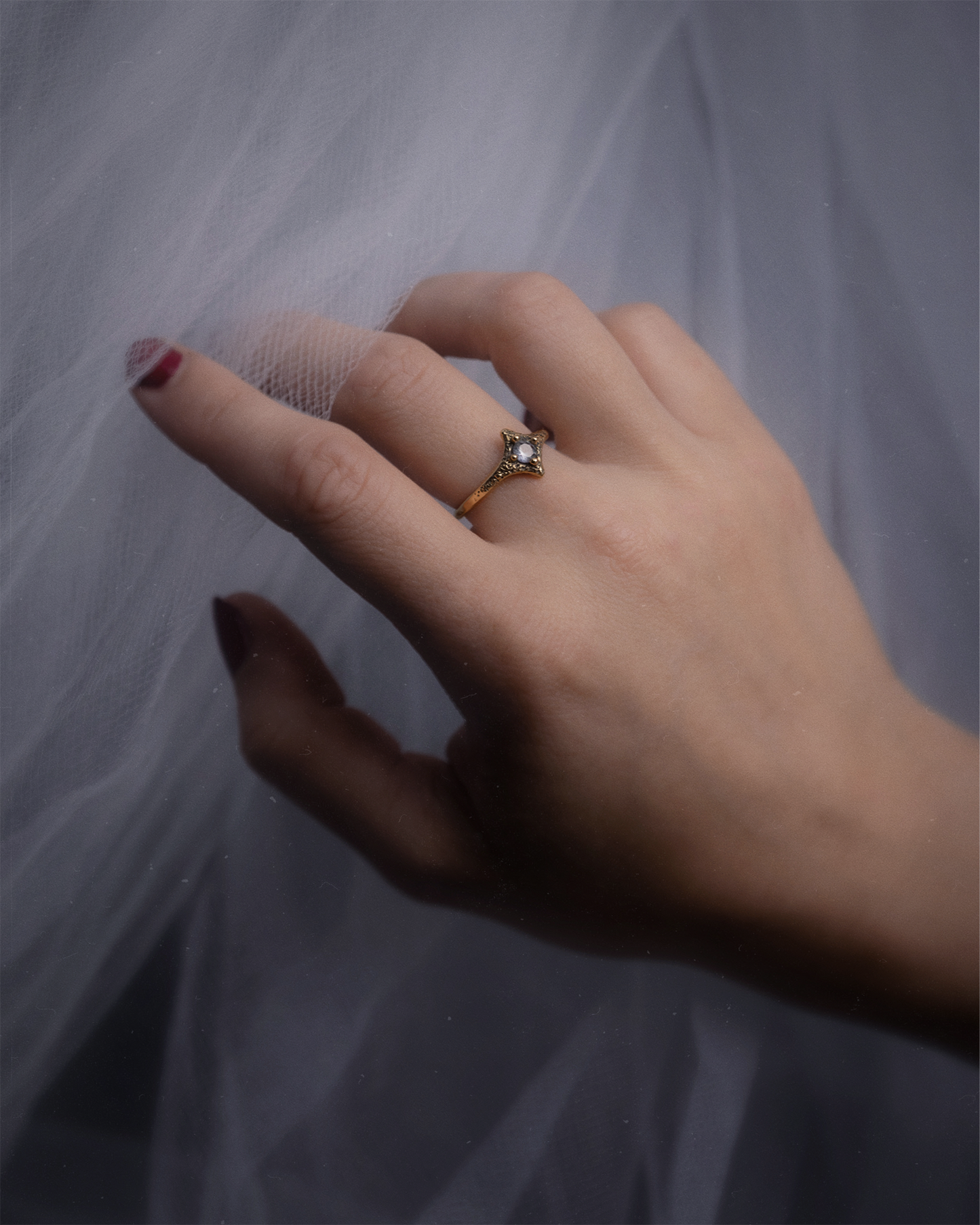 10K Gold Garnet Pixie Ring