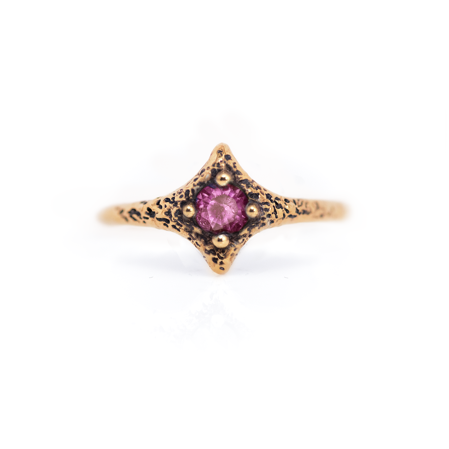 10K Gold Pink Sapphire Pixie Ring