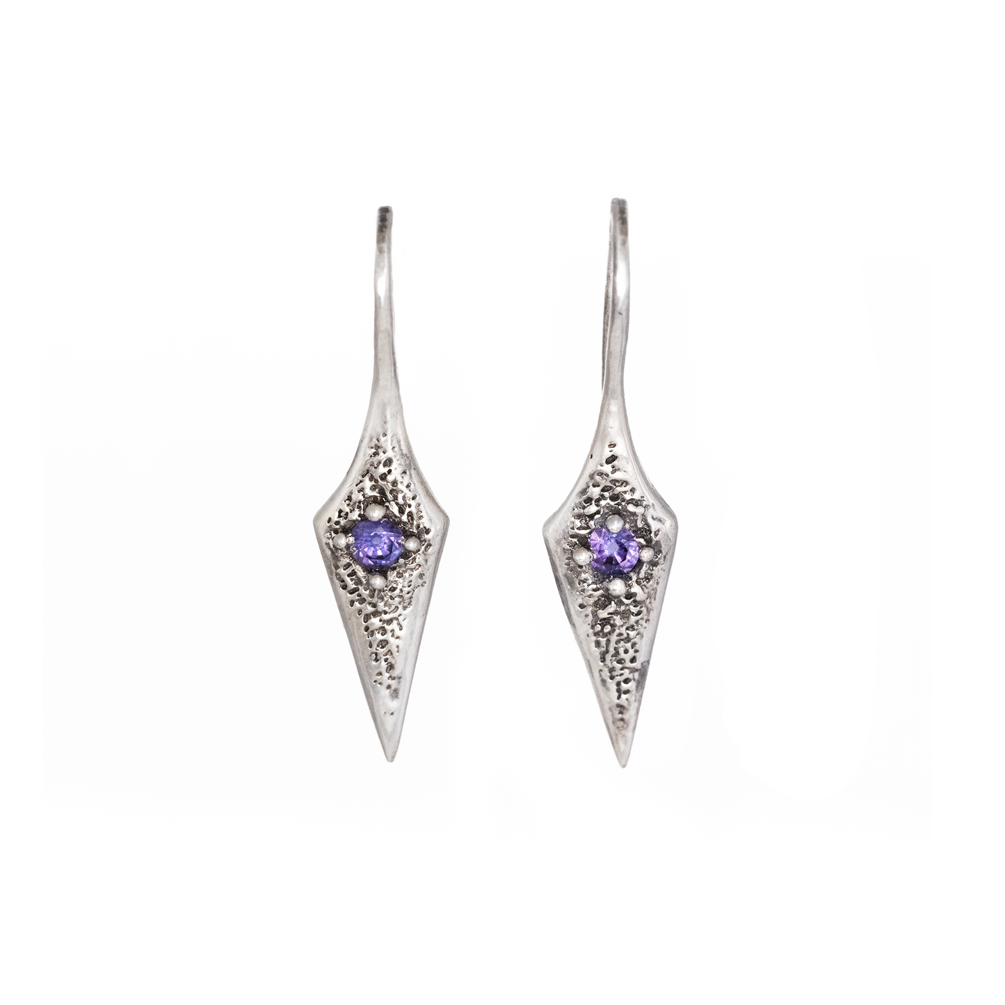 OOAK Amethyst Lance Earrings
