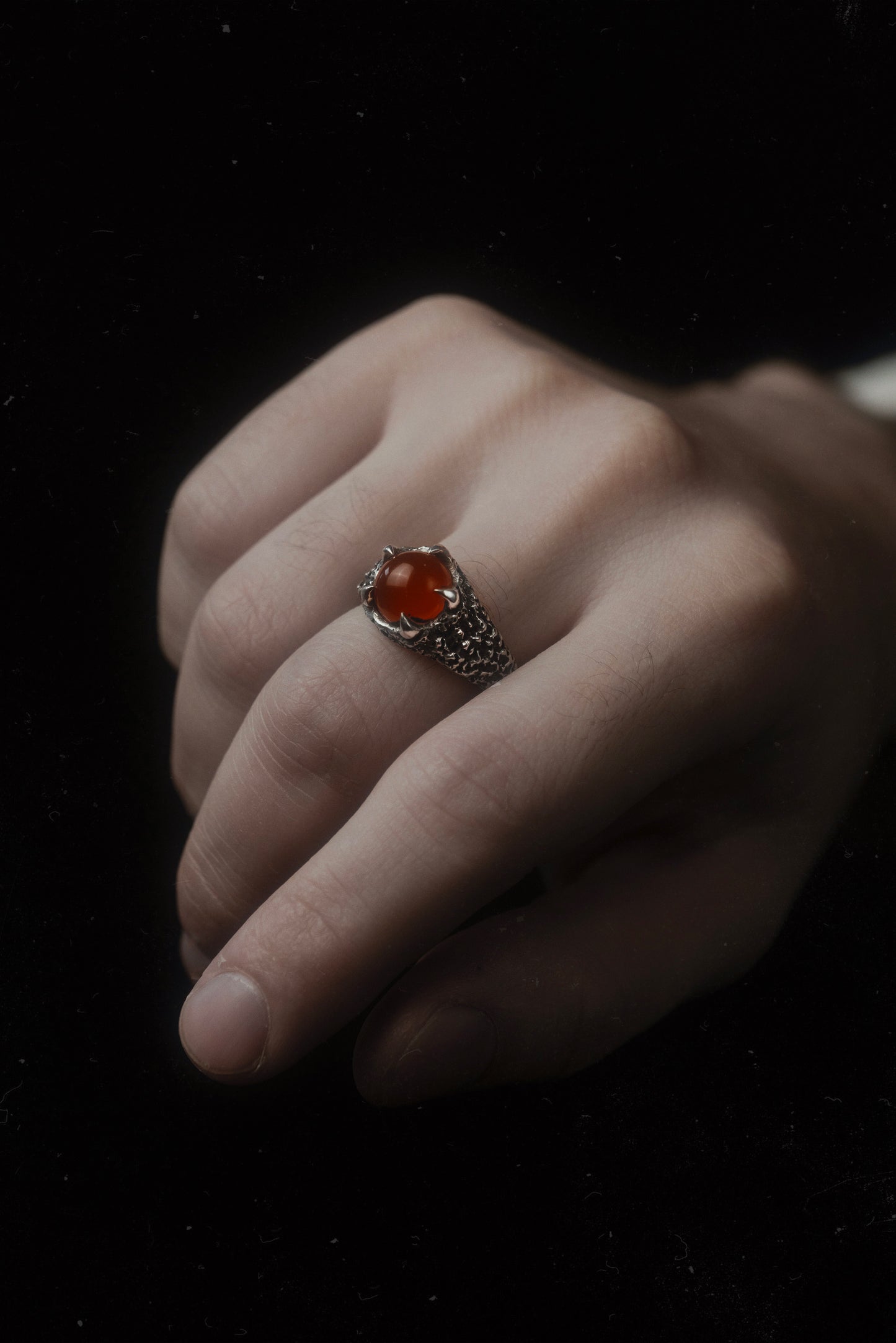 Carnelian Pentaclaw Ring