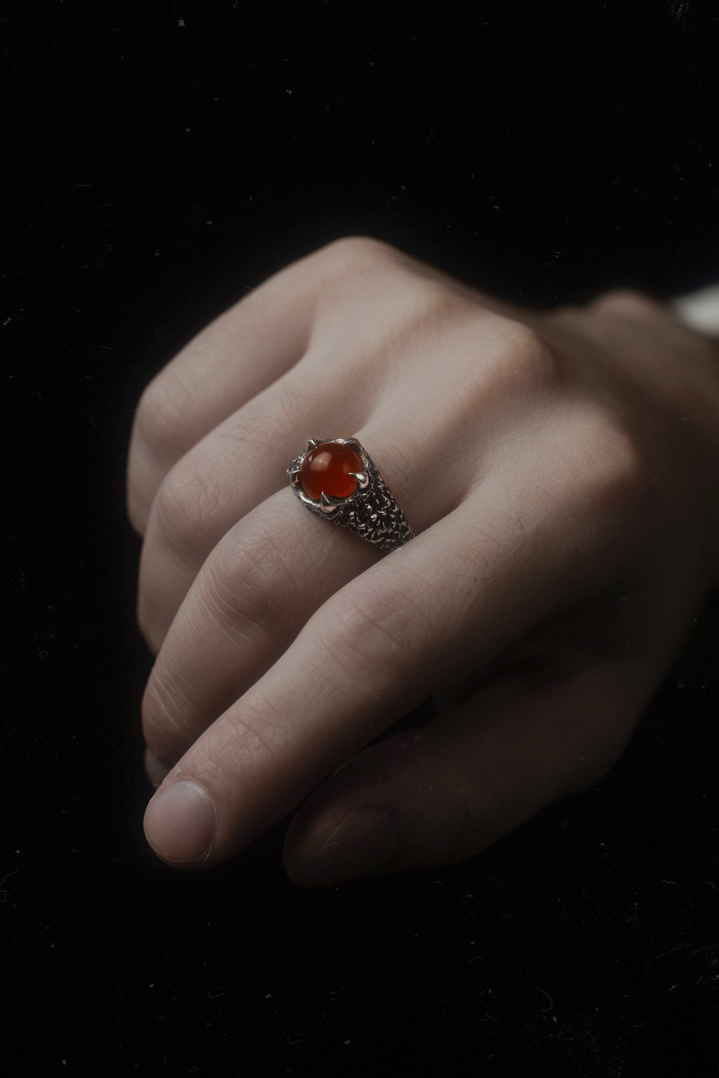 Size 9 Carnelian Pentaclaw Ring