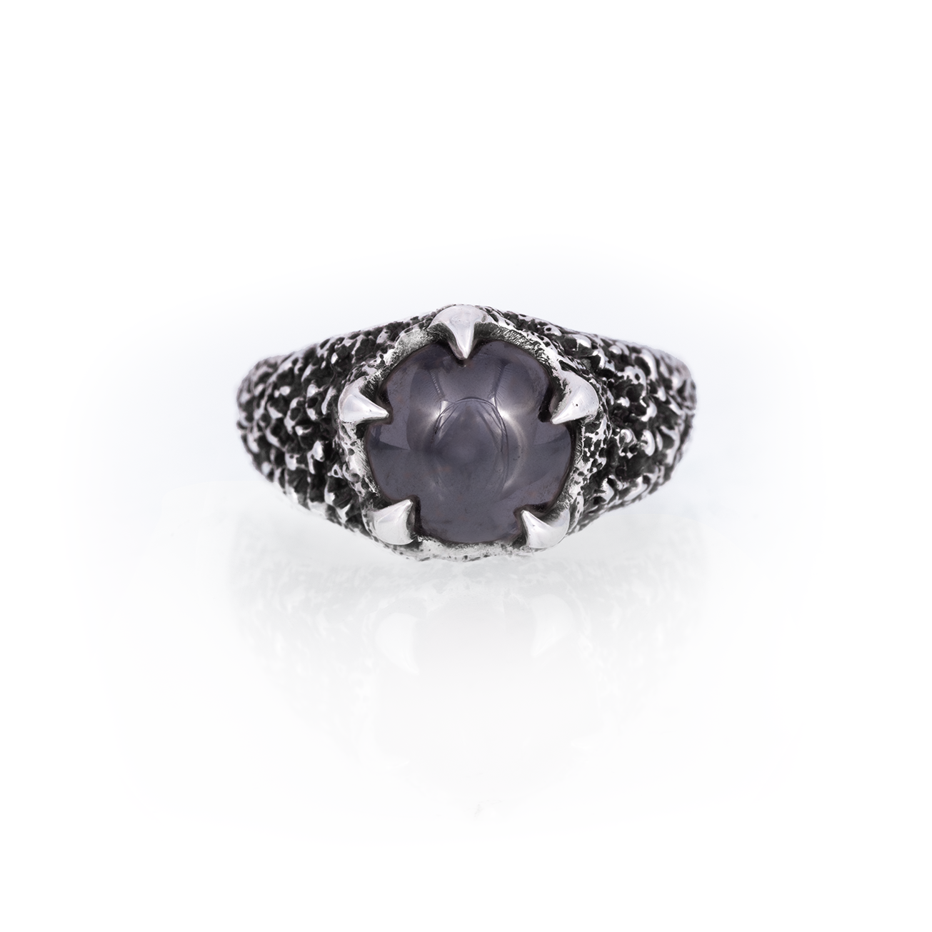 Hematite Pentaclaw Ring