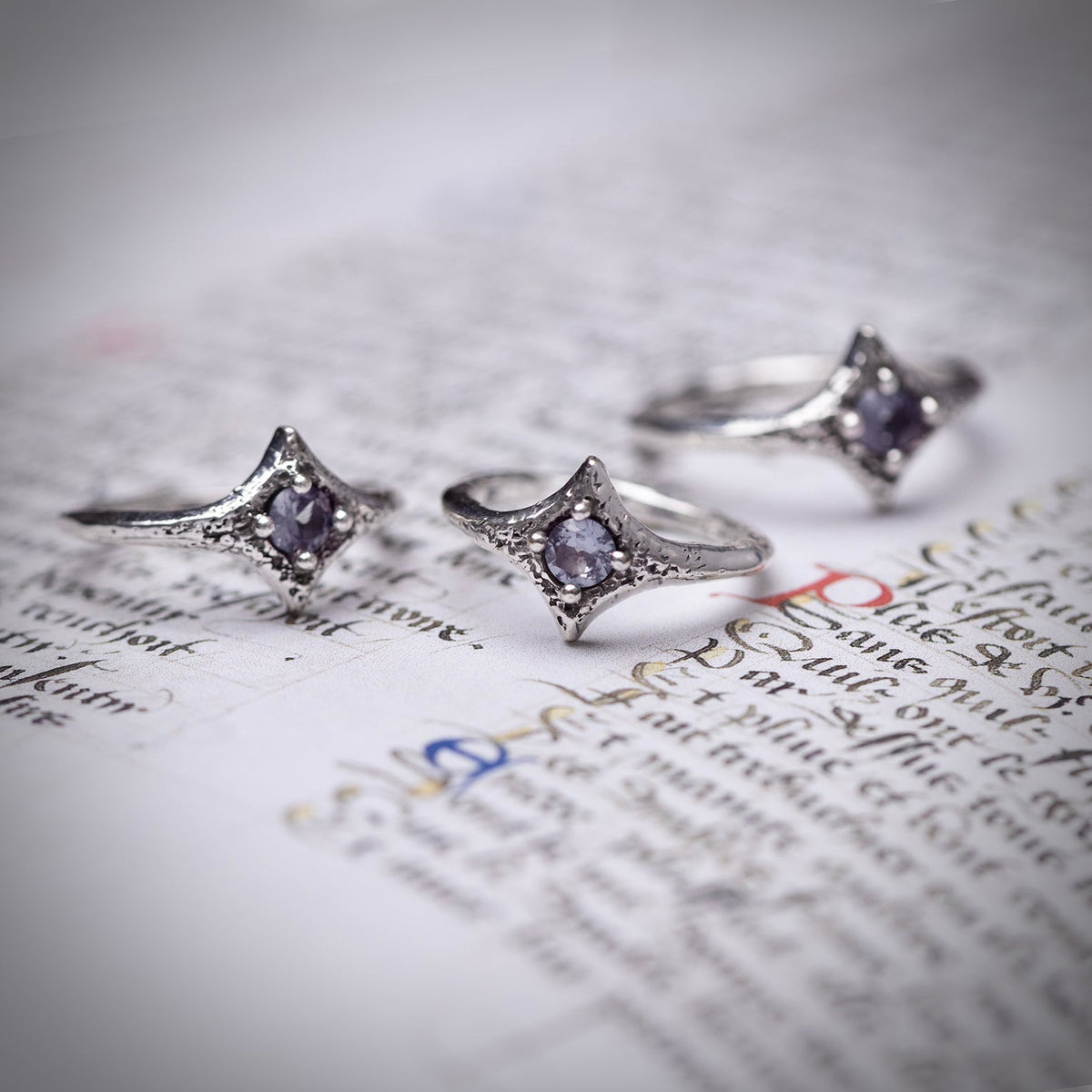 Silver Garnet Pixie Ring