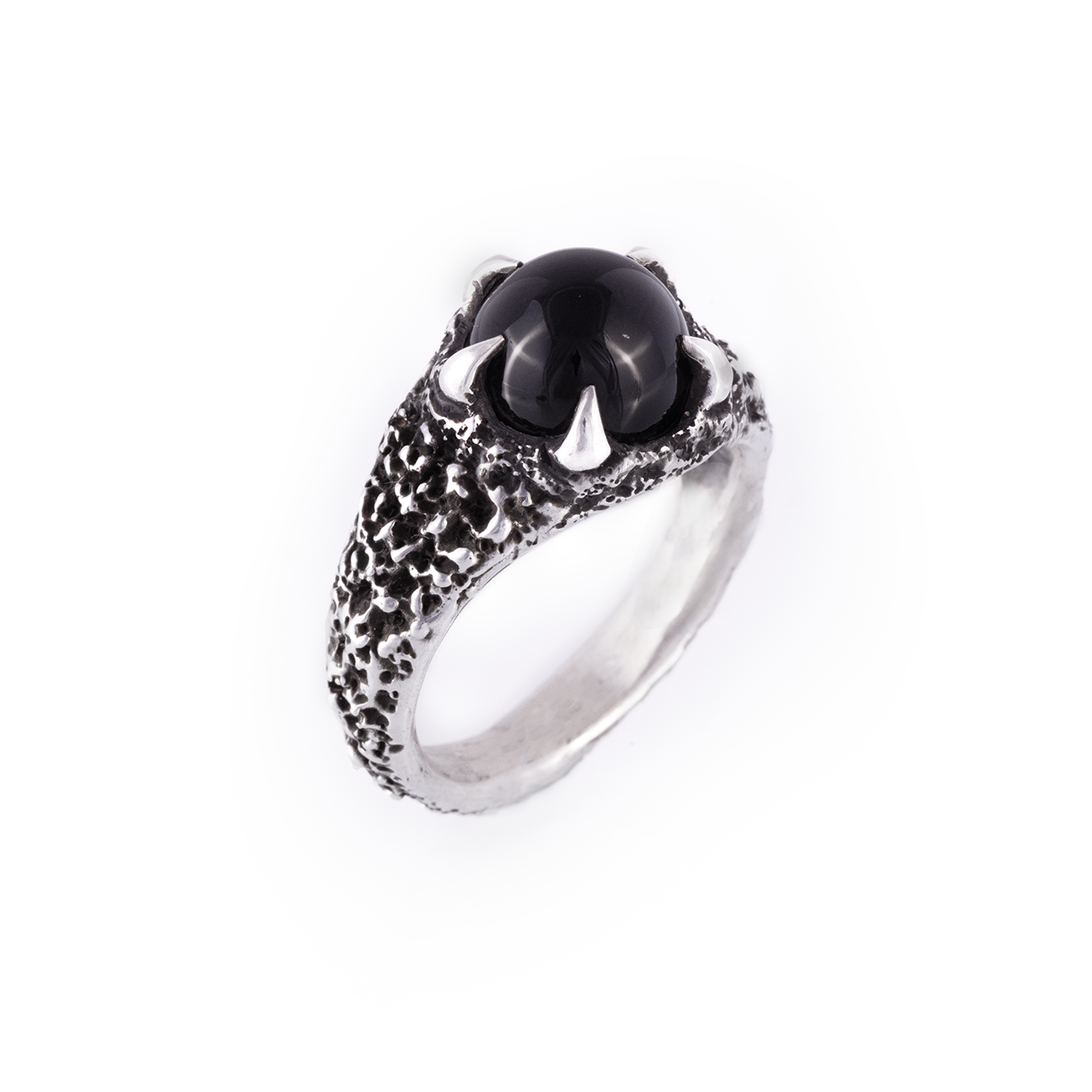 Rainbow Moonstone Pentaclaw Ring