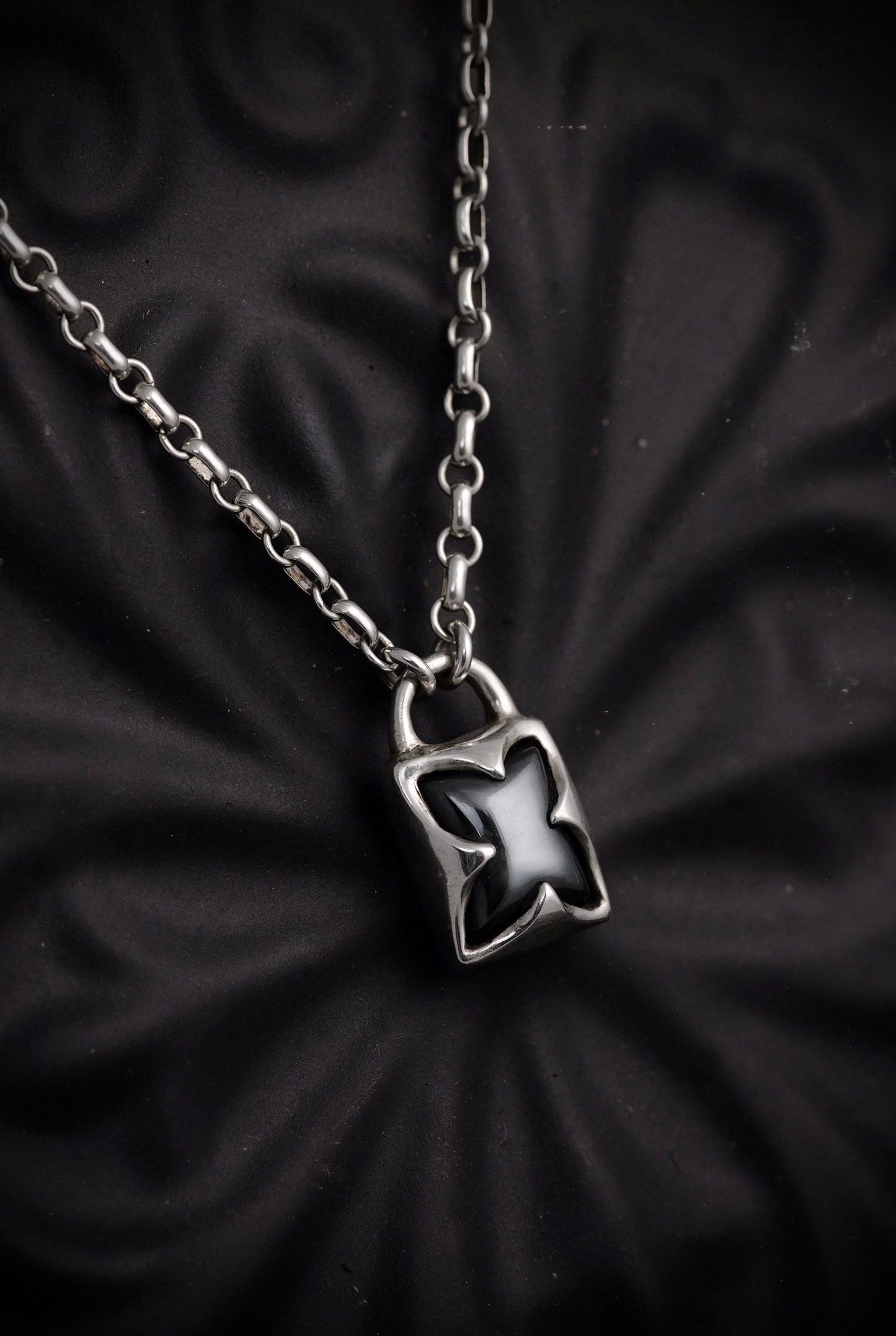 Hematite Medieval Padlock Necklace