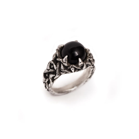 Black Onyx Baby Thorn Ring