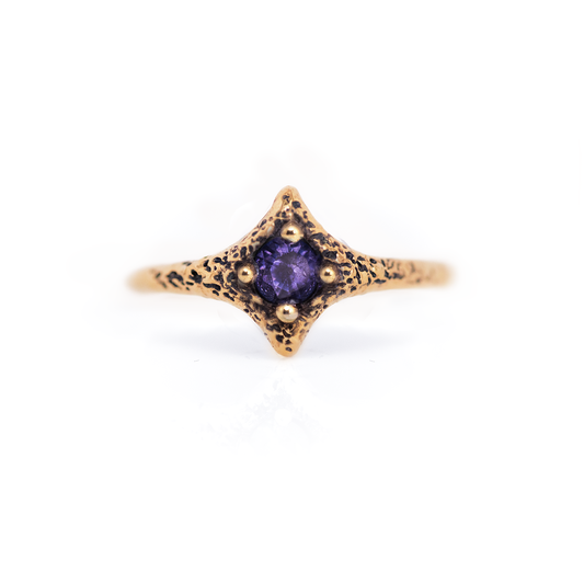 10K Gold Amethyst Pixie Ring