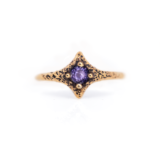 10K Gold Amethyst Pixie Ring