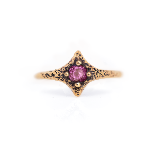 10K Gold Pink Sapphire Pixie Ring