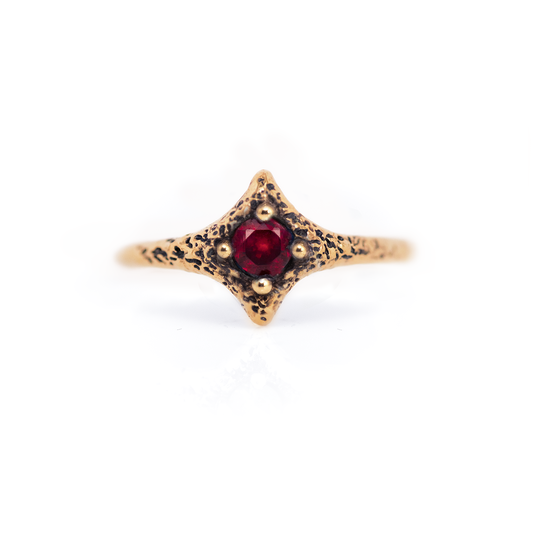 10K Gold Garnet Pixie Ring