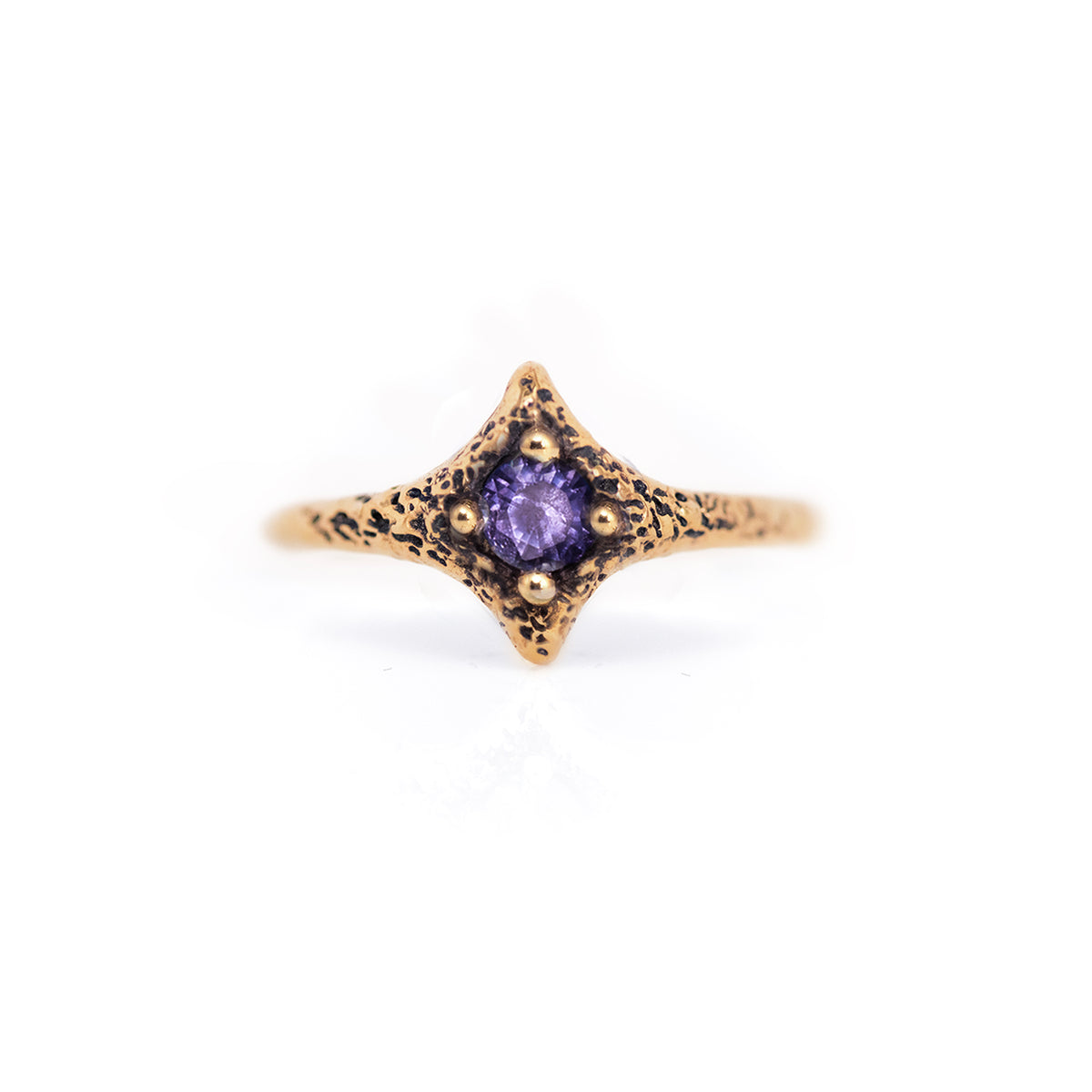 10K Yellow Gold Amethyst Pixie Ring