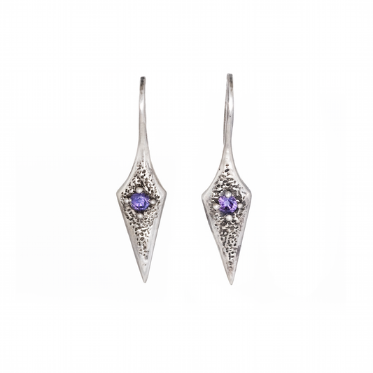 OOAK Amethyst Lance Earrings