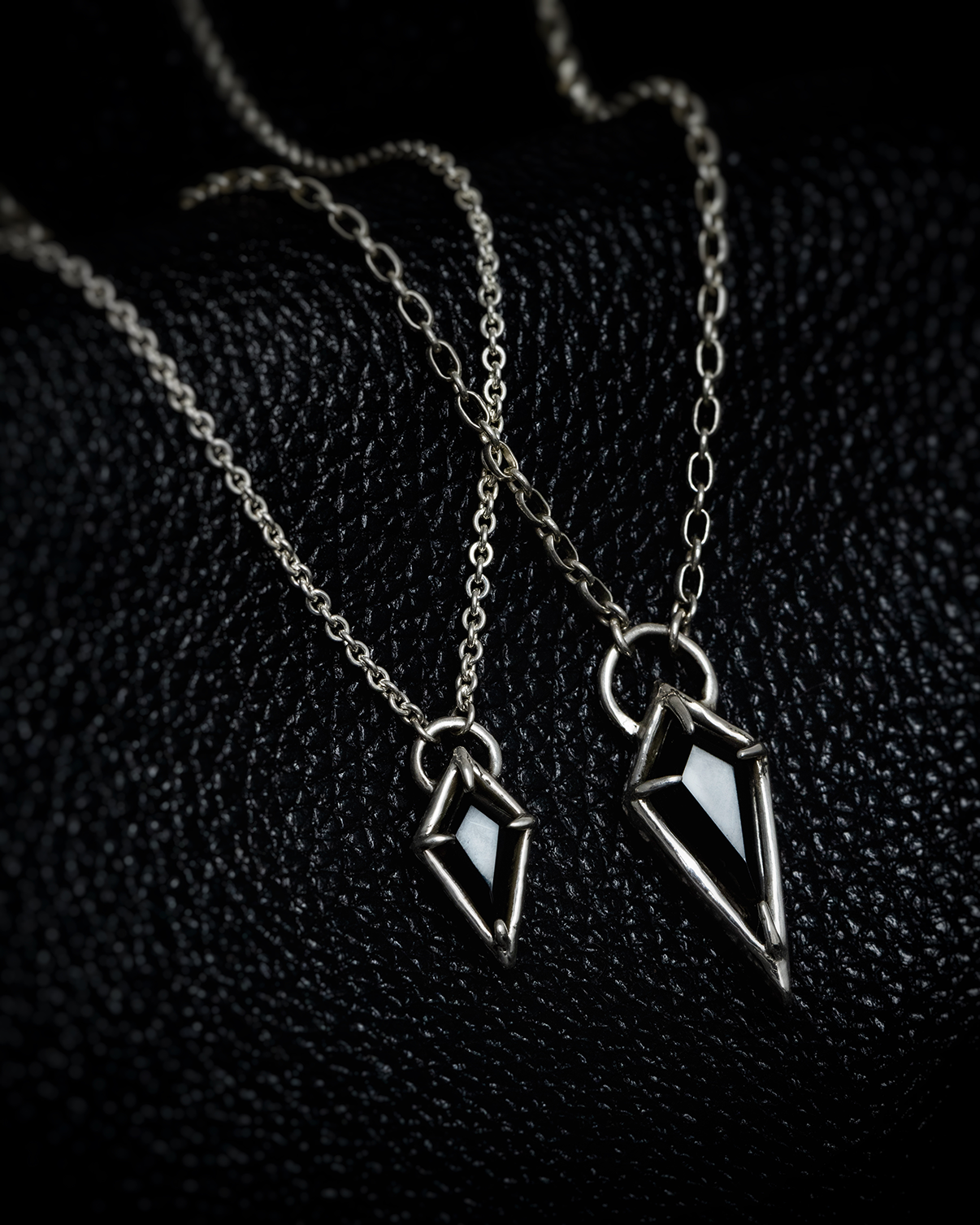 Black Onyx Spike Shield Necklace