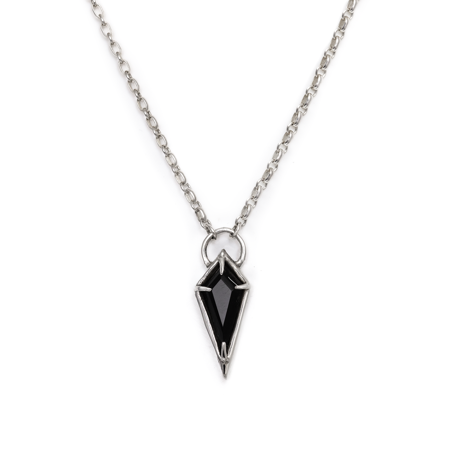 Black Onyx Spike Shield Necklace