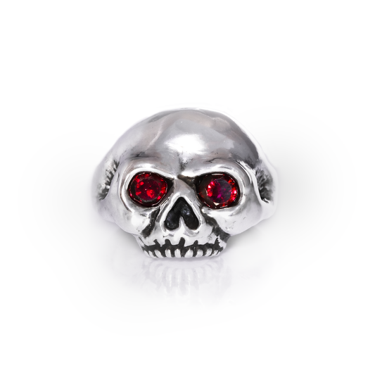 Garnet Hellion Skull Ring
