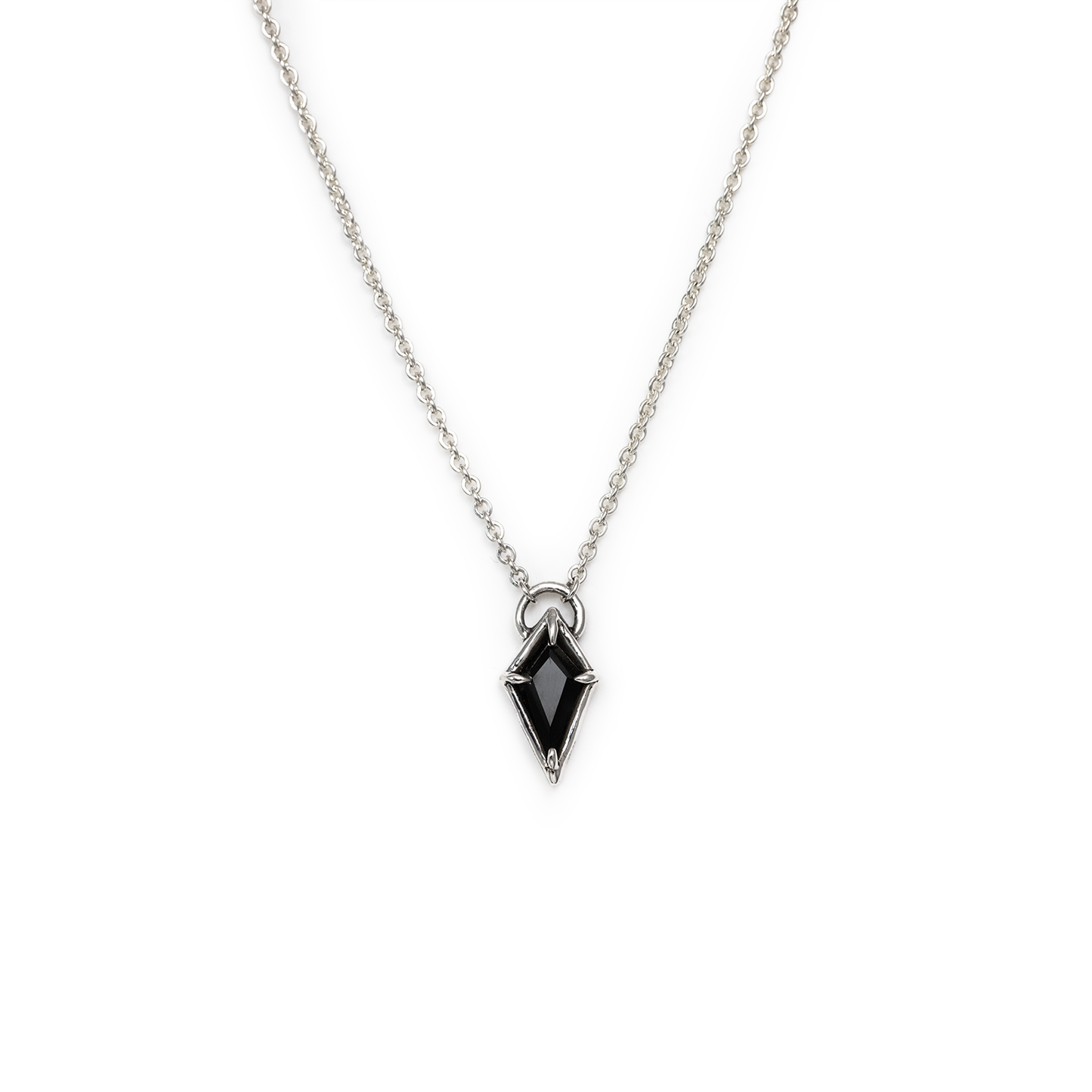 Mini Black Onyx Spike Shield Necklace