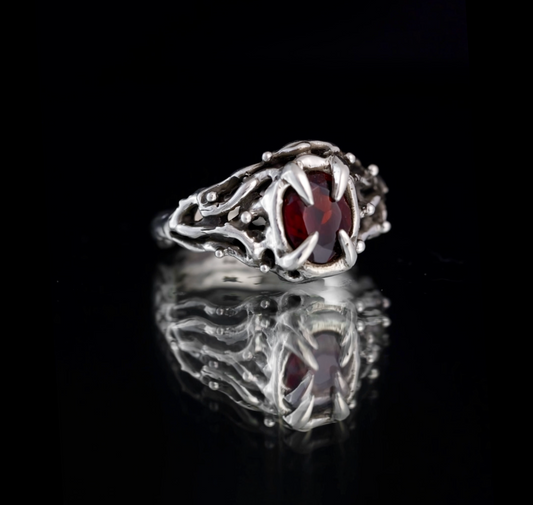 OOAK Red Tide Ring Size 8.5