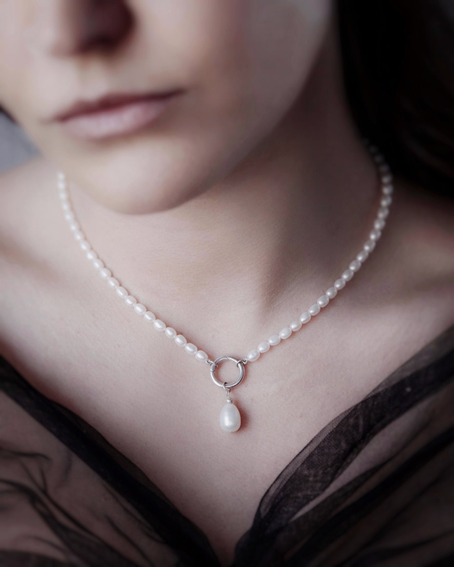 Coquette Keeper O-Ring Pearl Necklace