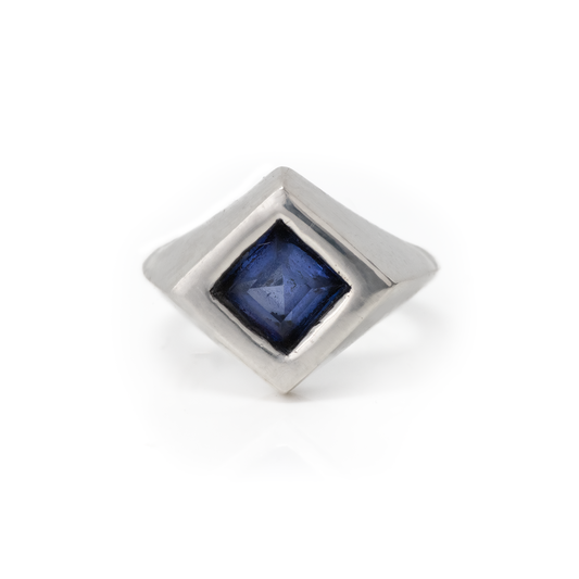 Sapphire Shield Signet Ring