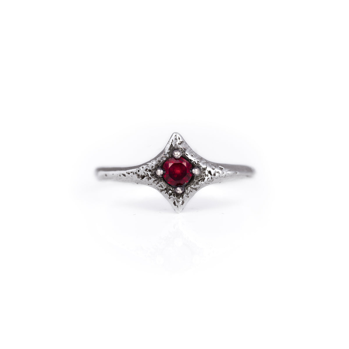 Silver Garnet Pixie Ring