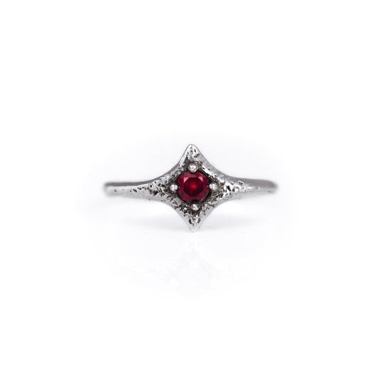 Silver Garnet Pixie Ring