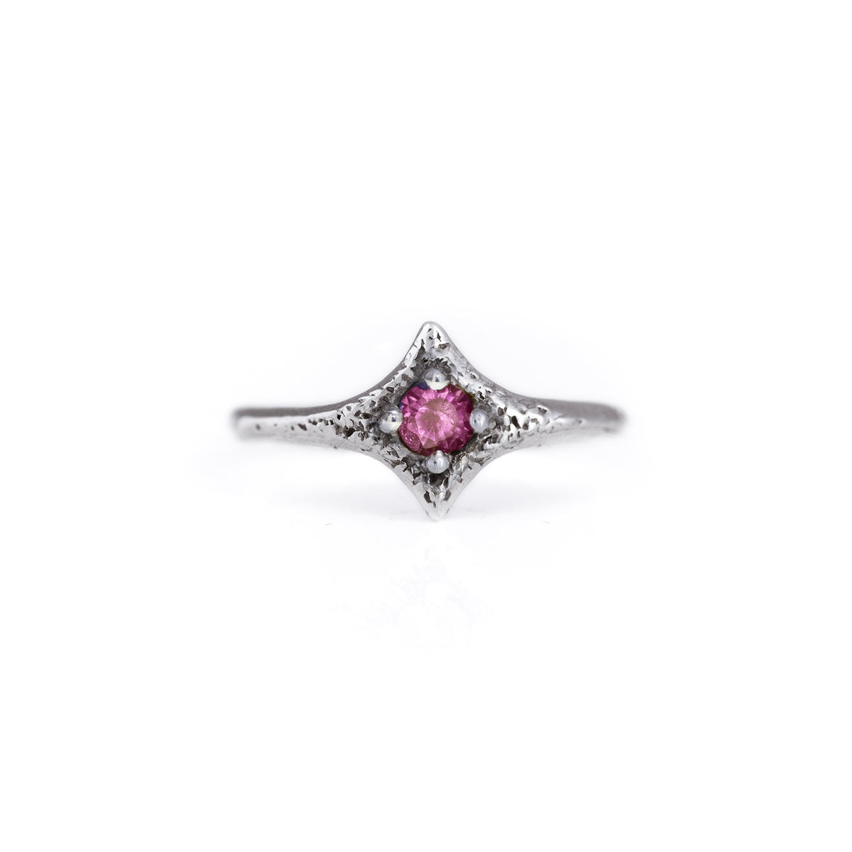 Silver Pink Sapphire Pixie Ring